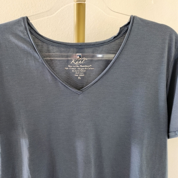 KUHL V Neck Short Sleeve Tee Womens Size XL Blue - Picture 2 of 7